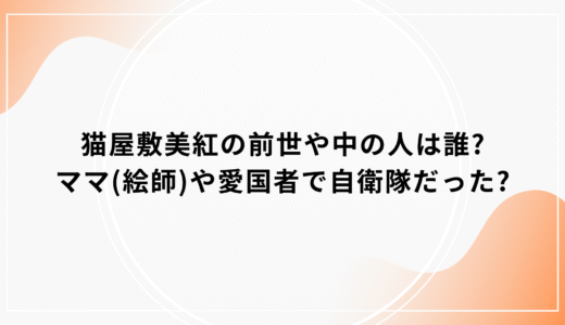 猫屋敷美紅の前世や中の人は誰?ママ(絵師)や愛国者で自衛隊だった?