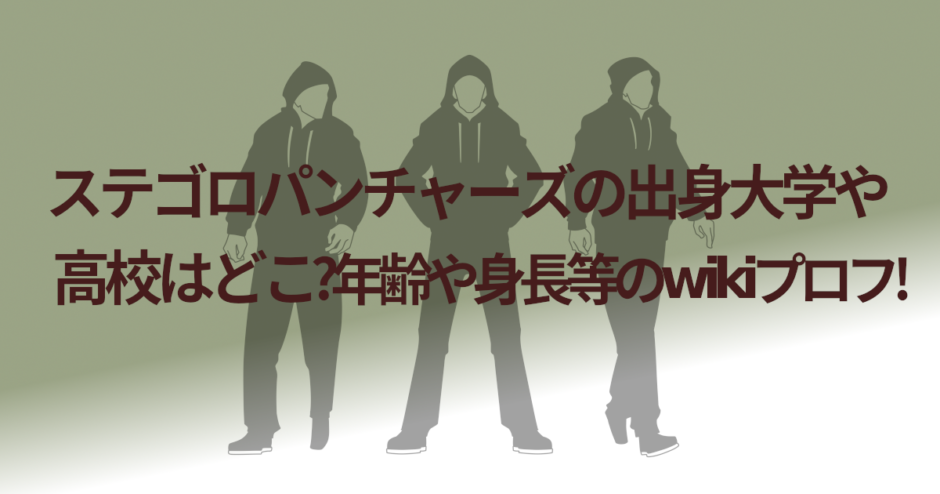 ステゴロパンチャーズの出身大学や高校はどこ?年齢や身長等のwikiプロフ!