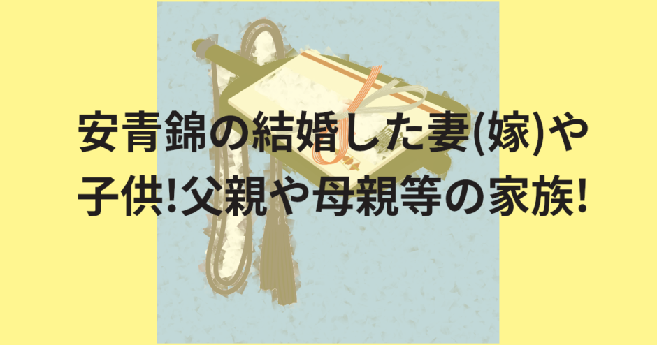 安青錦の結婚した妻(嫁)や子供!父親や母親等の家族!