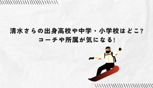 清水さらの出身高校や中学・小学校はどこ?コーチや所属が気になる!