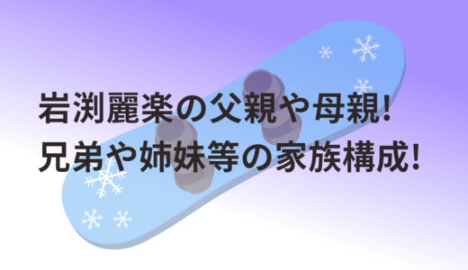 岩渕麗楽の父親や母親!兄弟や姉妹等の家族構成!